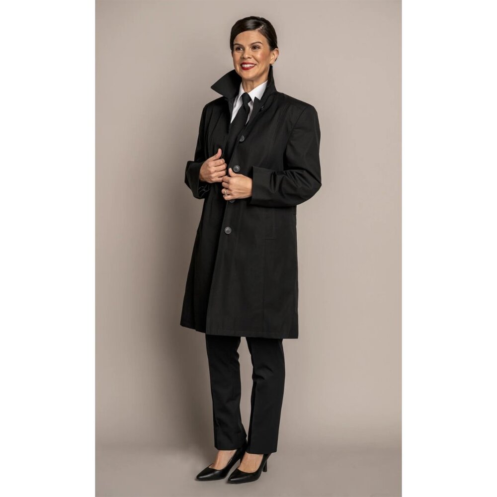 NWT Murphy & Hartelius Lorraine All‎ Weather Coat Black Women XS